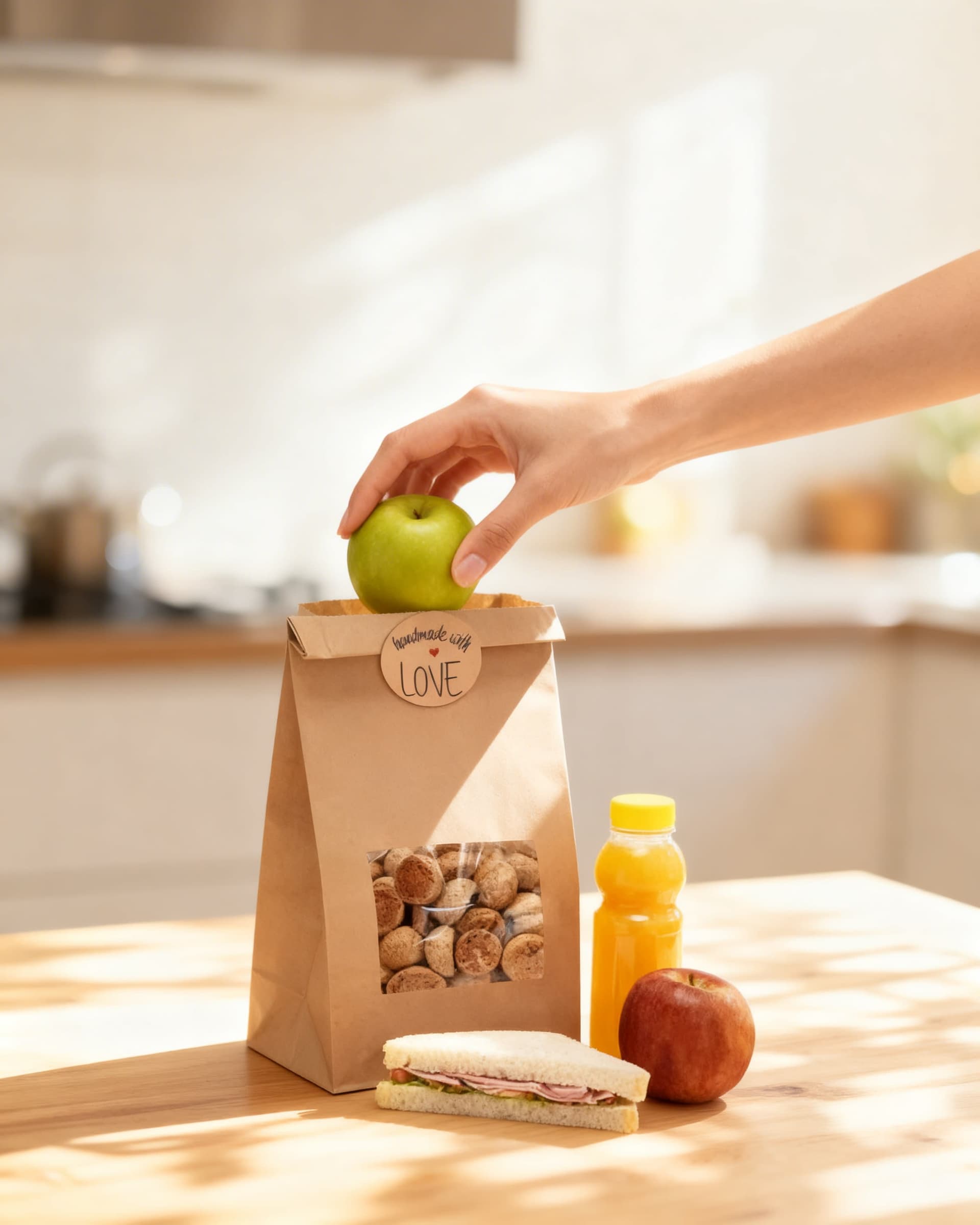 Artisanal Kraft Bakery Bags with "Handmade with Love" Seals